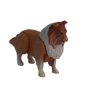 Fisher Price Adventure People Collie Dog Figure 3.5" Vintage Hong Kong